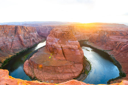 Horseshoe Band Canyon in Paje, Arizona. Adventure and tourism conceptの写真素材