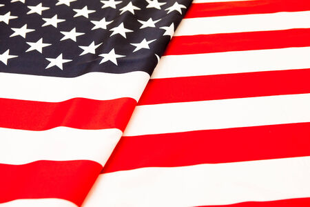 American flag. Pure linen fabric flag carefully folded.