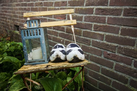 Garden ornaments element of agriculture combination of green white and dark colorsの写真素材