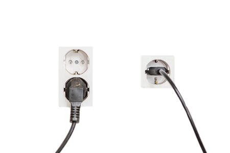 isolated two european power socket with plug.