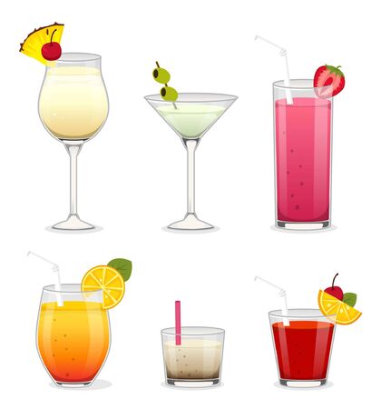 Glass glasses with bar cocktailsのイラスト素材