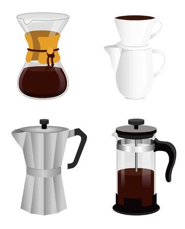 Espresso coffee making machinesのイラスト素材