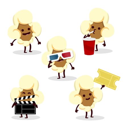 Set of pop corn characterのイラスト素材