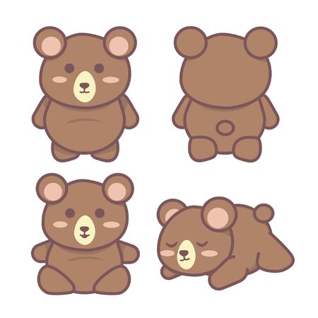 bear vector poses illustrationのイラスト素材