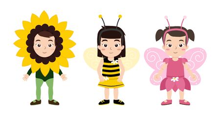 Custome kids of girlsのイラスト素材