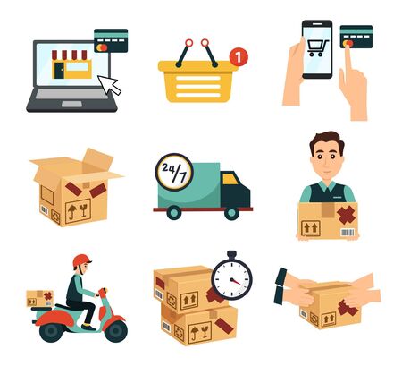 Delivery icons setのイラスト素材