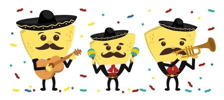 Mariachi nachos illustration foodのイラスト素材
