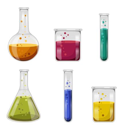 Chemistry equipment, glass containers, chemicalのイラスト素材