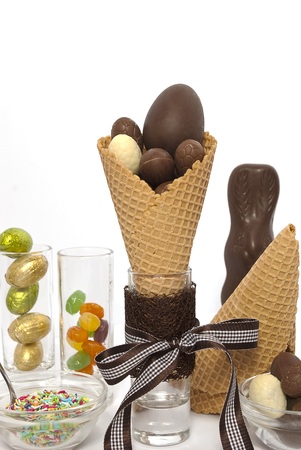 Easter decoration isolated on a white backgroundの写真素材