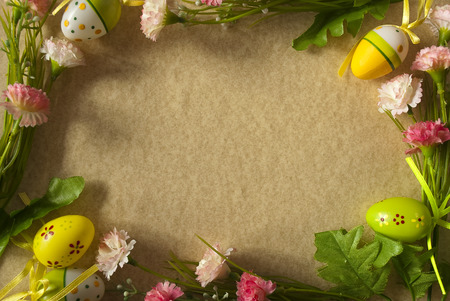 Frame with colorful easter decorationの写真素材