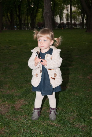 Portrait of a little preety girlの写真素材