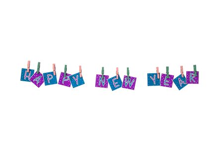 Decoration for Christmas with hanging letters and some candiesの写真素材