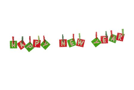 Decoration for Christmas with hanging letters and some candiesの写真素材