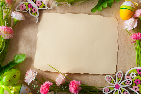 Frame with colorful flower decorationの写真素材