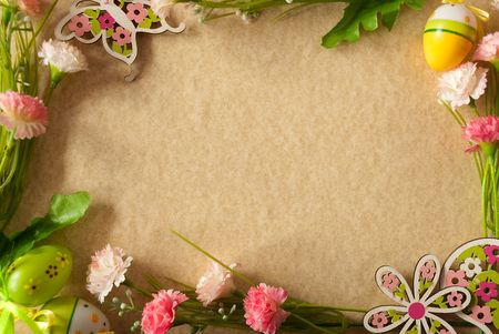 Frame with colorful flower decorationの写真素材