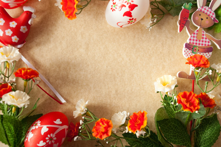 Frame with colorful flower decorationの写真素材