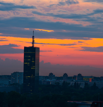 View of the sky above Belgradeの写真素材