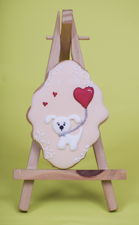 Delicious homemade cookies as a gift for Valentine's dayの写真素材