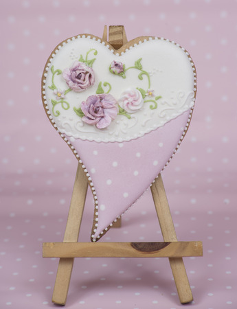 Delicious homemade cookies as a gift for Valentine's dayの写真素材