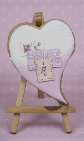 Delicious homemade cookies as a gift for Valentine's dayの写真素材
