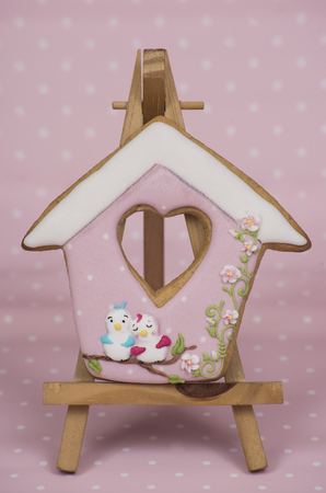 Delicious homemade cookies as a gift for Valentine's dayの写真素材