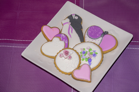 Delicious homemade cookies as a gift for someone specialの写真素材