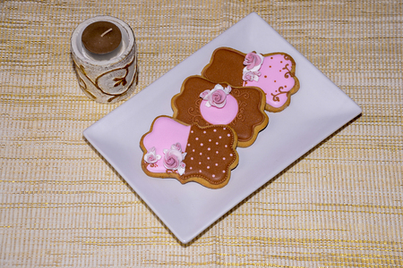 Delicious homemade cookies as a gift for someone specialの写真素材