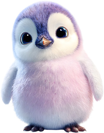 cute penguin isolated on a white background - 3d renderの素材