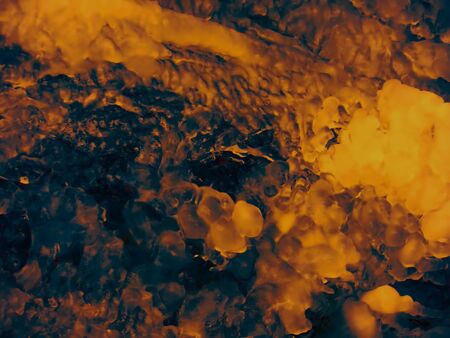 Abstract yellow brown ice texture for background or wallpaper