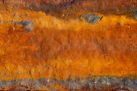 Metallic orange rust texture grunge abstract backgroundの写真素材