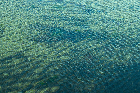 Clear water near the beachの写真素材