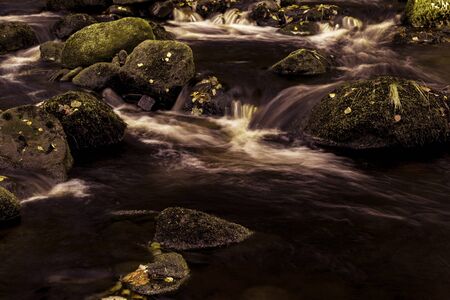 Flowing river taken with a long exposureの写真素材