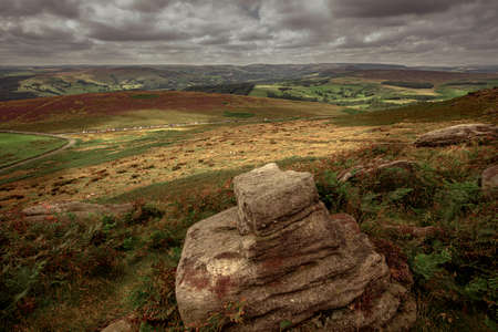 Landscape view over the Peak District National Park, U.K.の写真素材