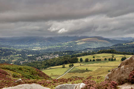 Landscape view over the Peak District National Park, U.K.の写真素材