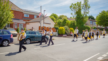 Rotherham , South Yorkshire / U.K.- July. 09. 2022. Village carnival parading through the streets...