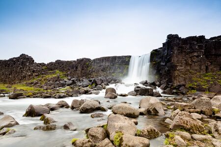Pingvellir waterfallの写真素材