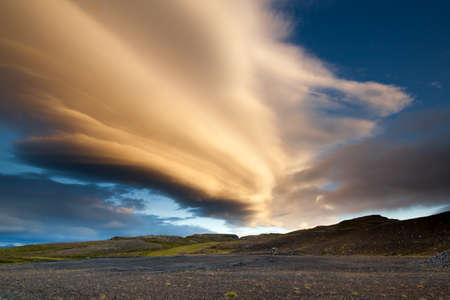 Beautifull Sunset somewhere on Icelandの写真素材