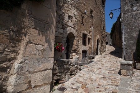 street in lacoste villageの写真素材