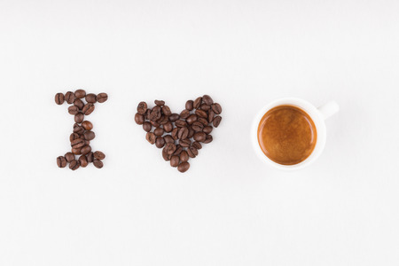 Title I love espresso made of coffee beans and real espressoの写真素材