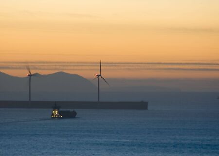 a ship goes to its destinyの写真素材