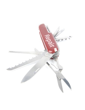 iconic pocket knife of the swiss army. lots of uses for designers