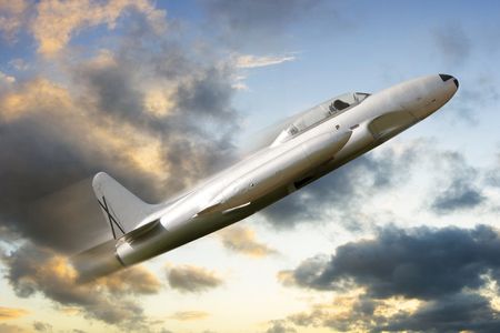 vintage historic old war aircraft in a backgroundの写真素材