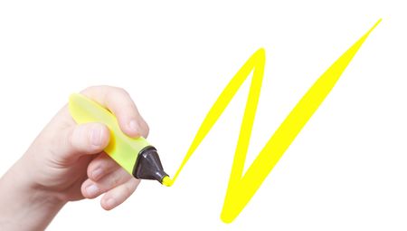 hand writting with a pen isolated on withe backgroundの写真素材