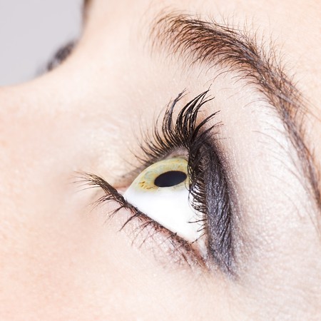 close up of the eyes of a pretty young girlの写真素材