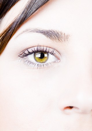 a portrait of a real beautiful young surprised girlの写真素材