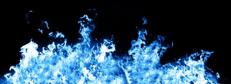 image of blue flames over a black backgroundの写真素材