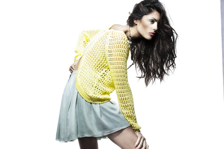 image of fashion woman wearing cool designer clothingの写真素材