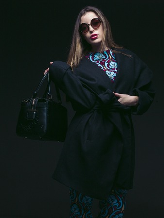 image of fashion woman wearing cool designer clothingの写真素材