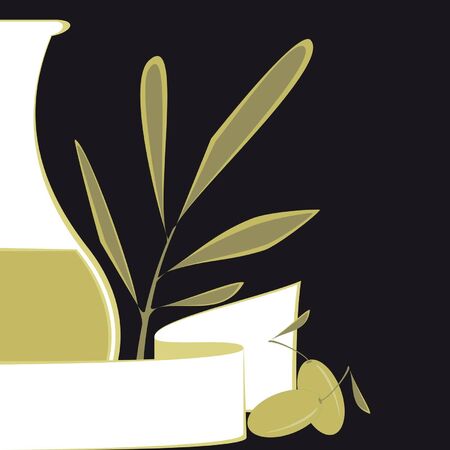 Olive Oil label  / icon for the corporate brand or model of menuのイラスト素材