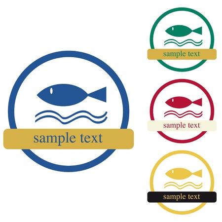 Design of label for product / Fishのイラスト素材